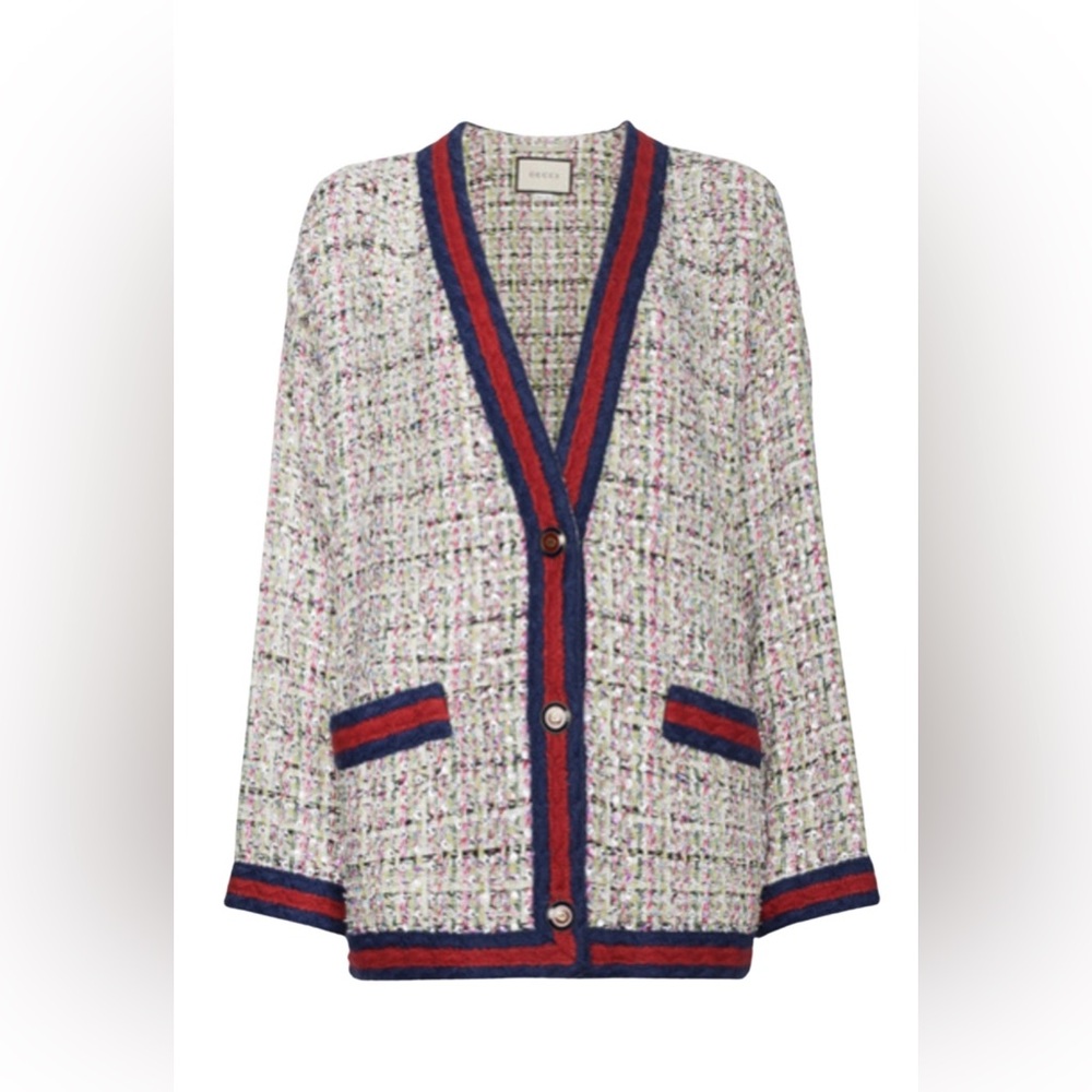 Gucci Rhinestone Tweed Cardiga